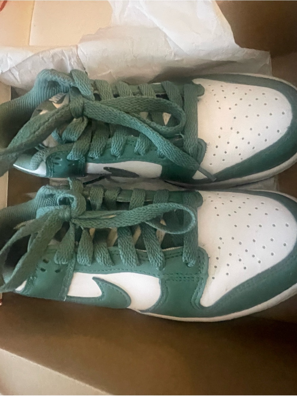 Nike Kids Teal and White Low-Top Sneakers